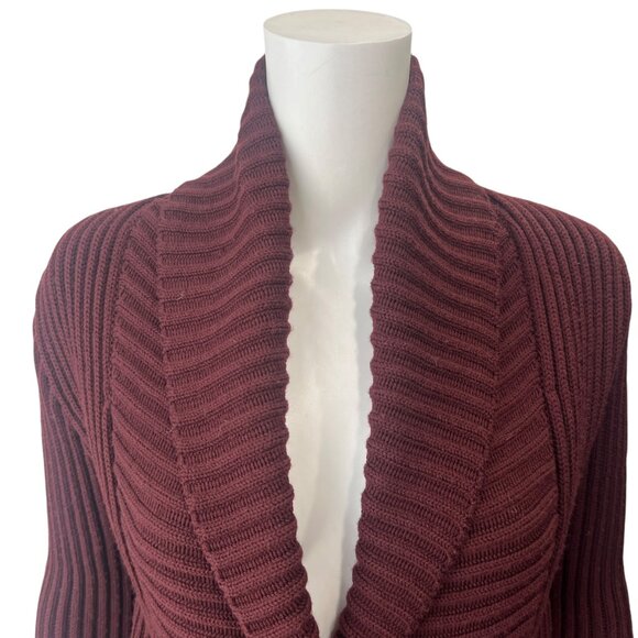 Gucci Burgundy Knit Cardigan Bow Tie Waist Wool Sweater size XS - Picture 2 of 10